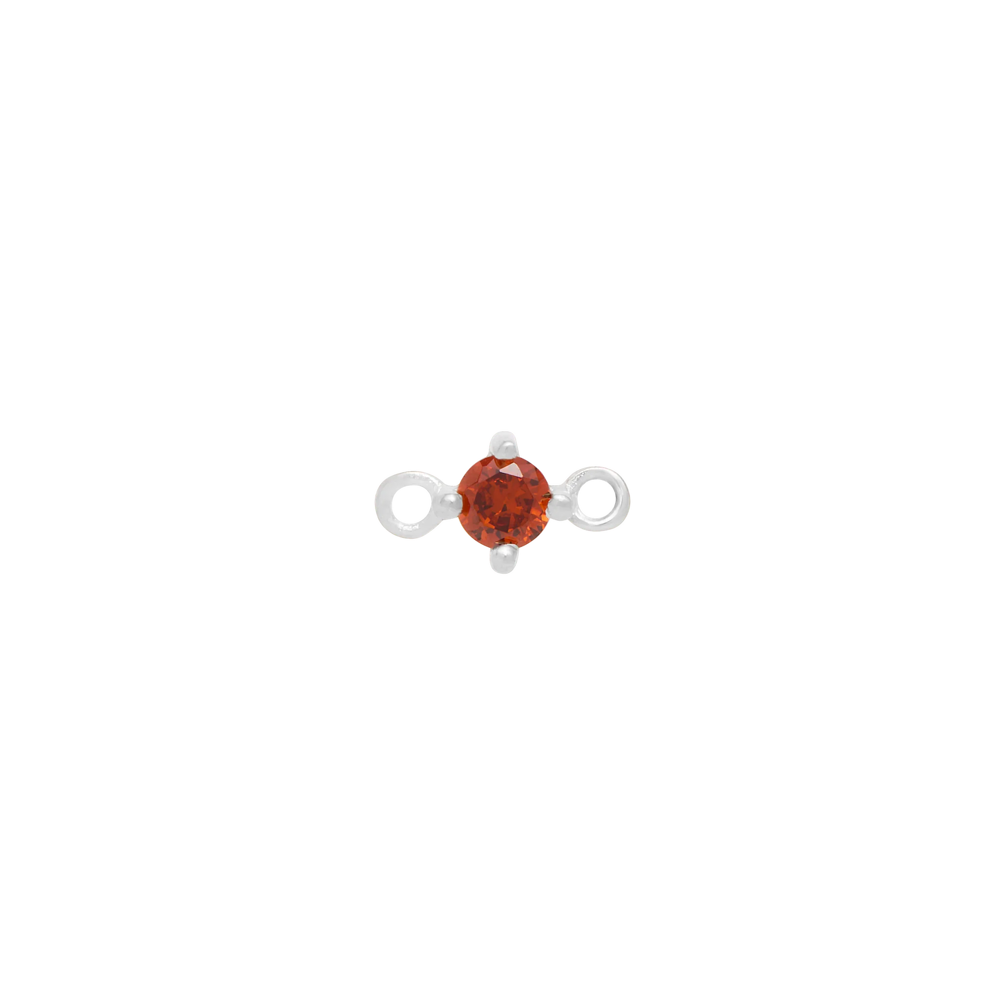 Fixed Birthstone Charm - Silver
