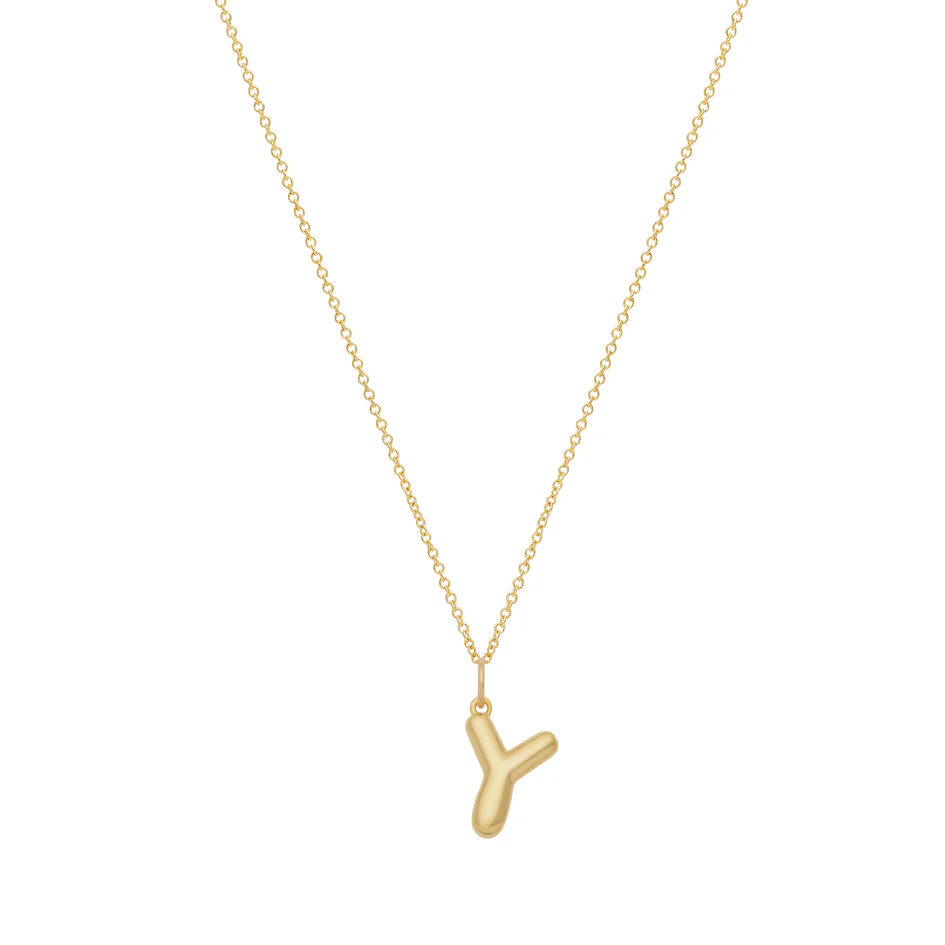 Bubble Letter Necklace - Gold - Image 26