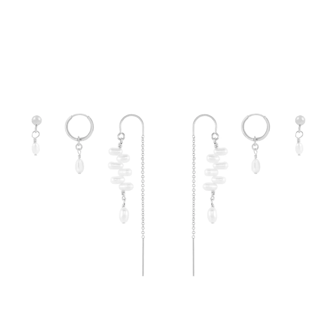 Capri Earring Stack  - Silver