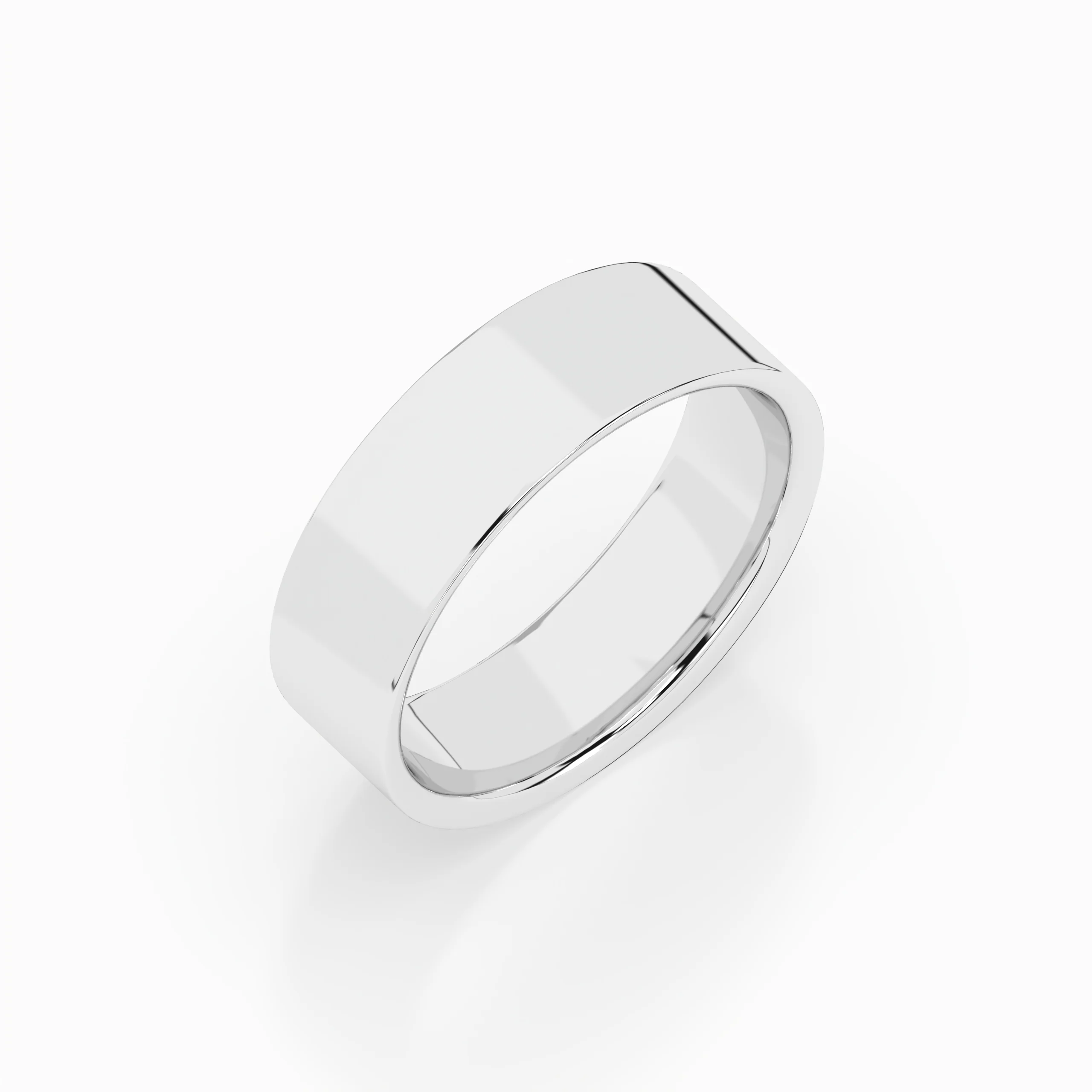 Cigar Ring 6mm - 7mm - White Gold - Image 5