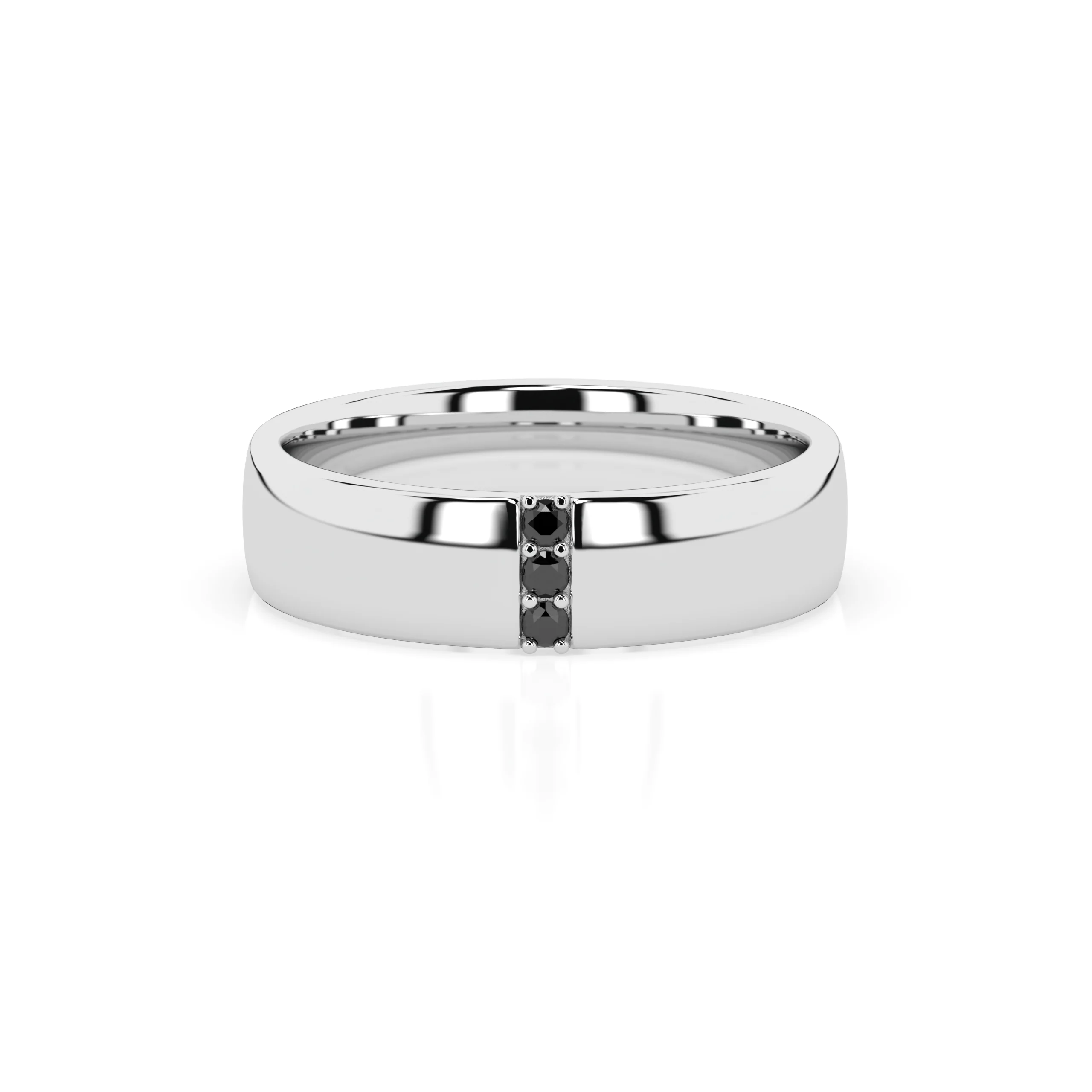Dominic Black Diamond Ring - White Gold