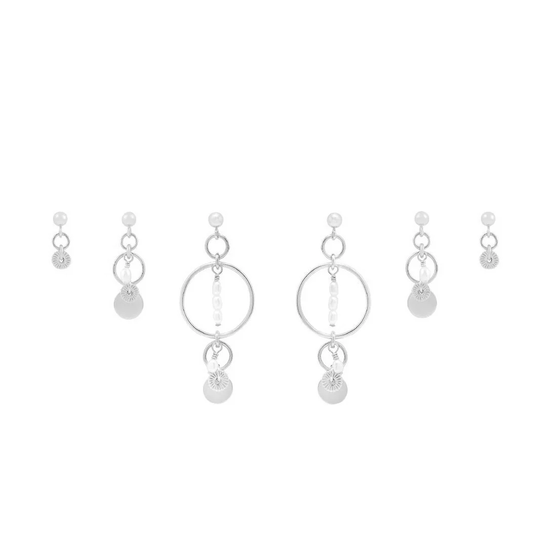 Elsa Earring Stack  - Silver