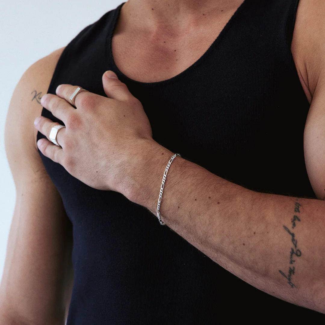 Men's Figaro Bracelet - Sterling Silver - Image 2