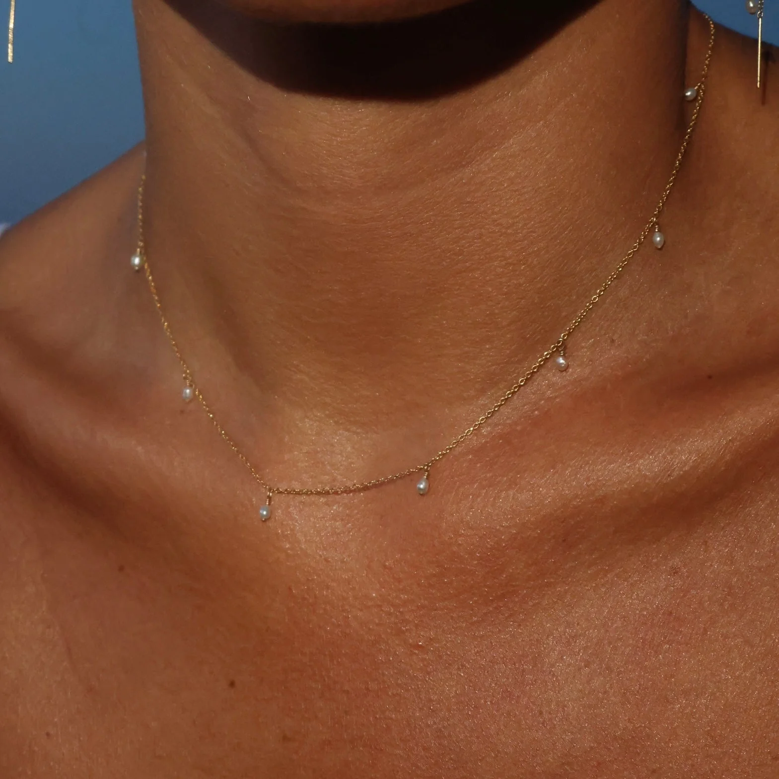 Prim Freshwater Pearl Necklace - Gold - Image 3