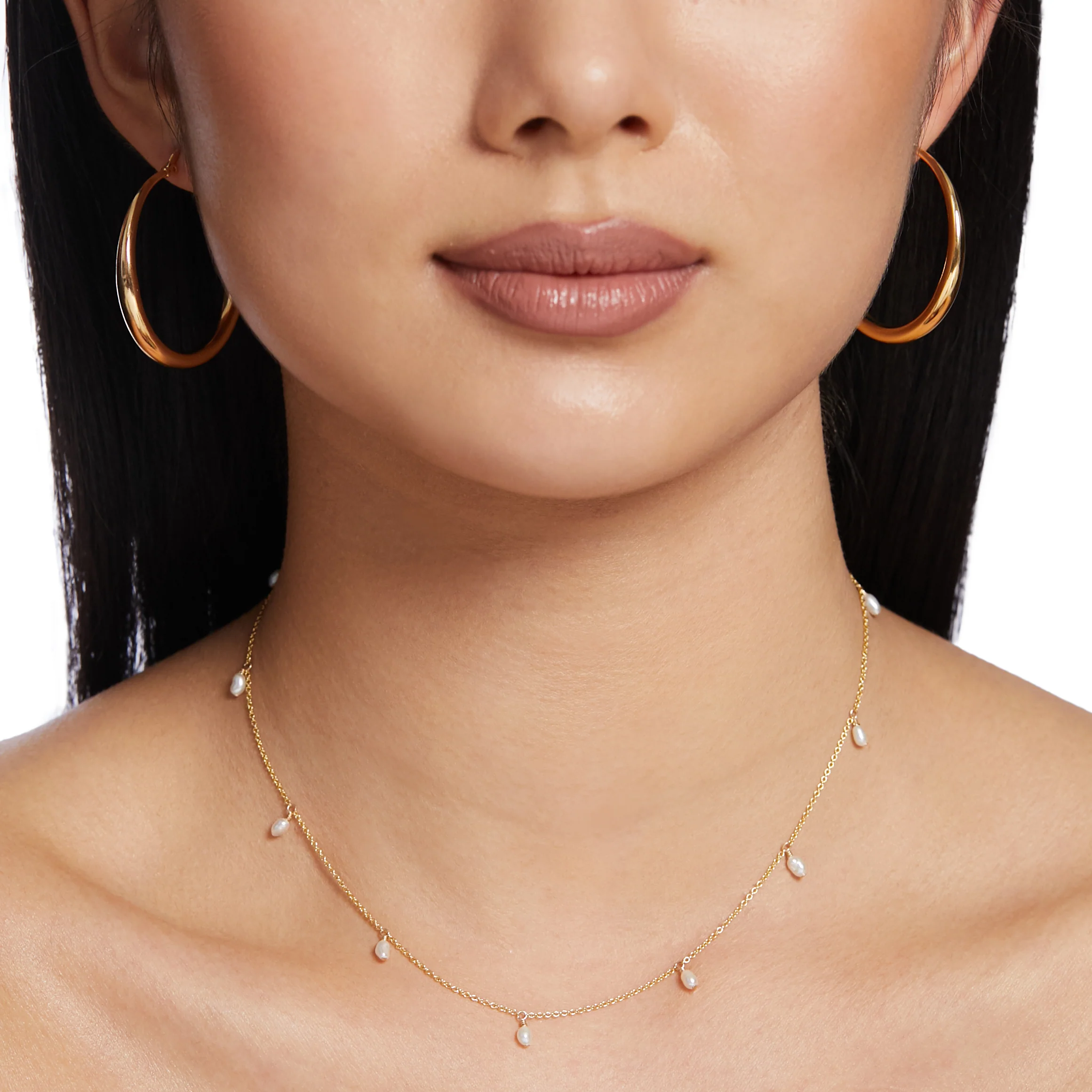 Prim Freshwater Pearl Necklace - Gold - Image 4