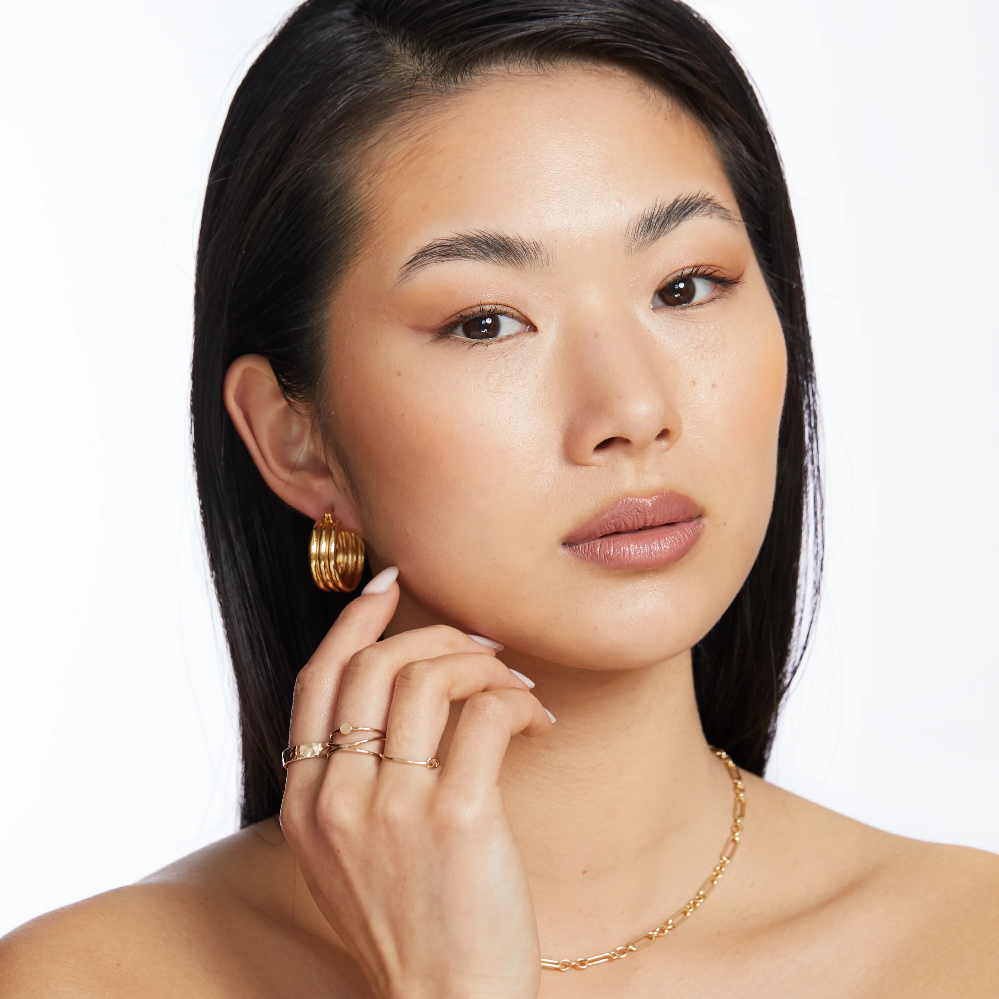 Tessa Hoop Earrings - Gold - Image 4