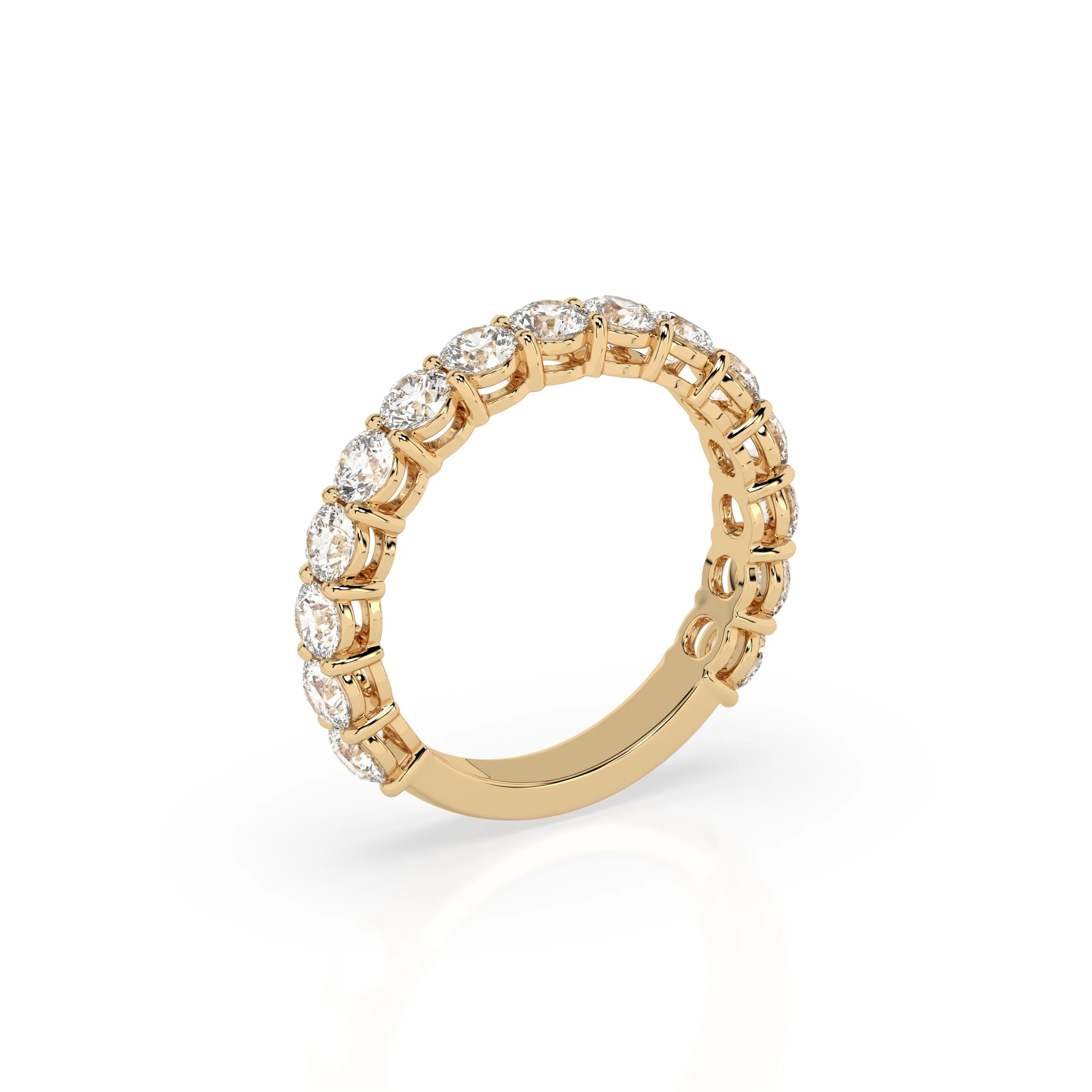 Teya 3/4 Pave Ring - Yellow Gold - Image 3
