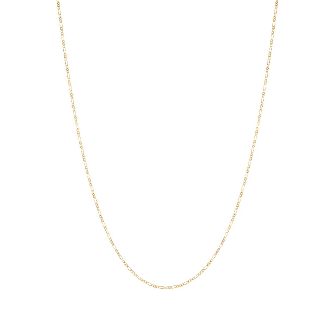 Ultra Fine Figaro Chain Necklace - Gold